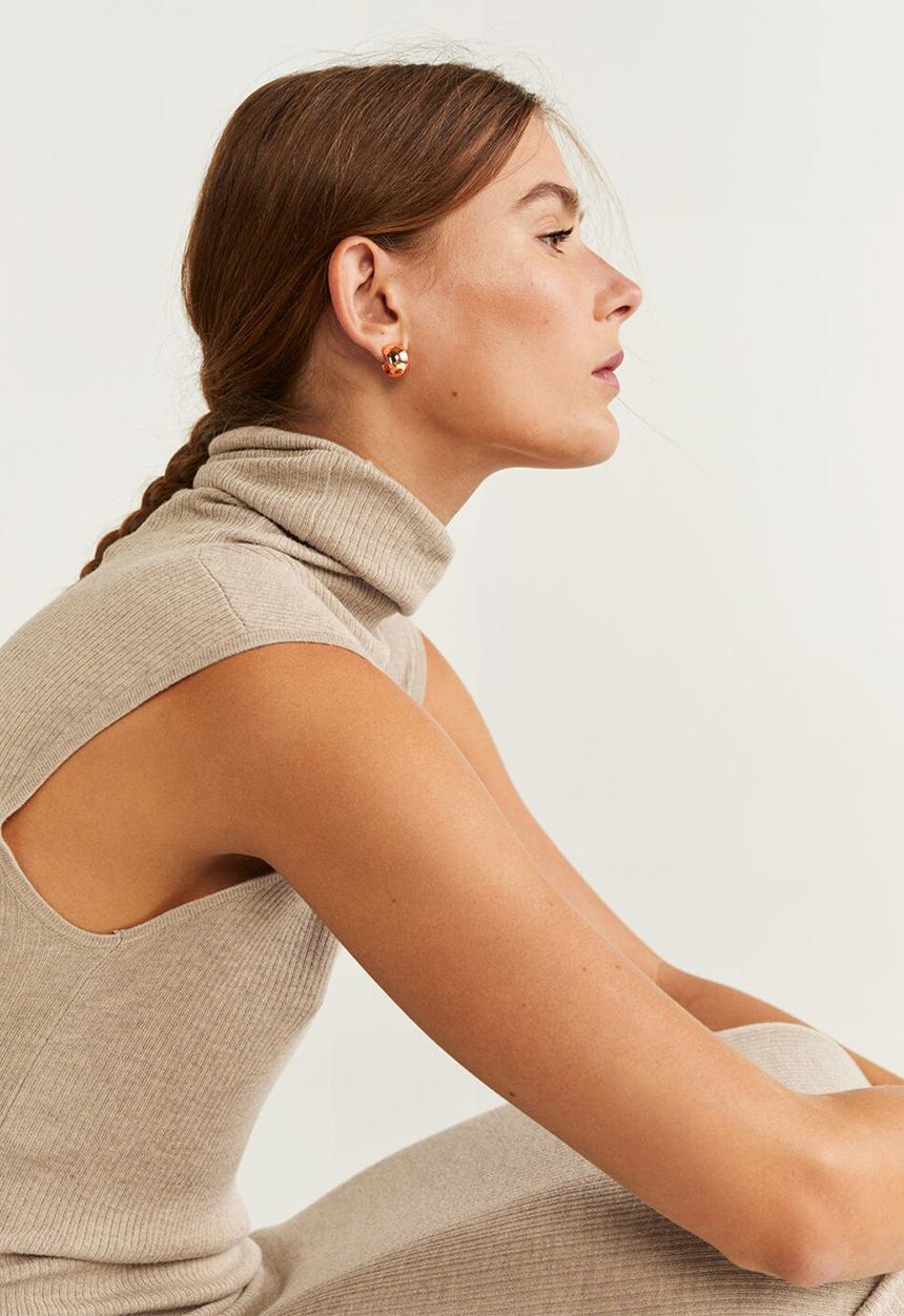 MANGO - Ribbed sleeveless dress - grey