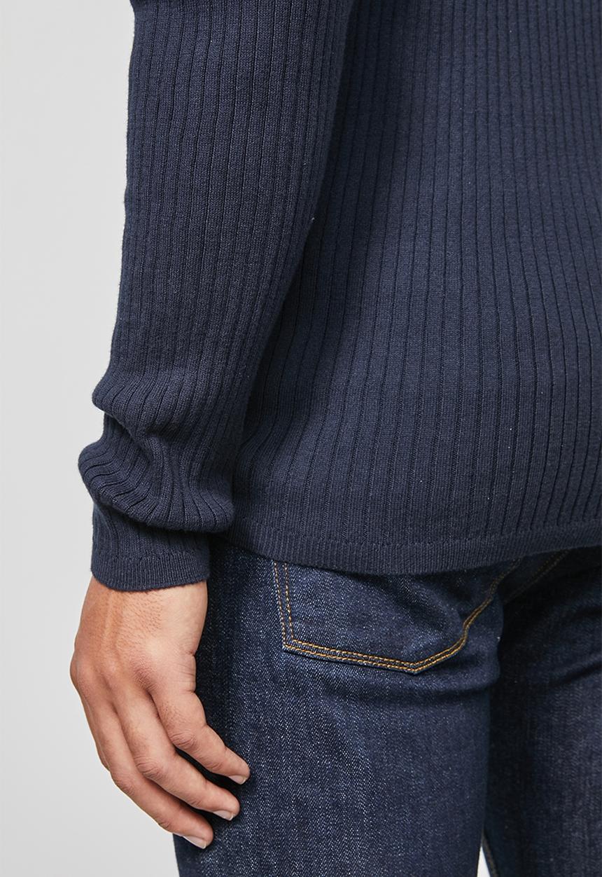 Superbalist - Ribbed slim fit crew neck knit - charcoal