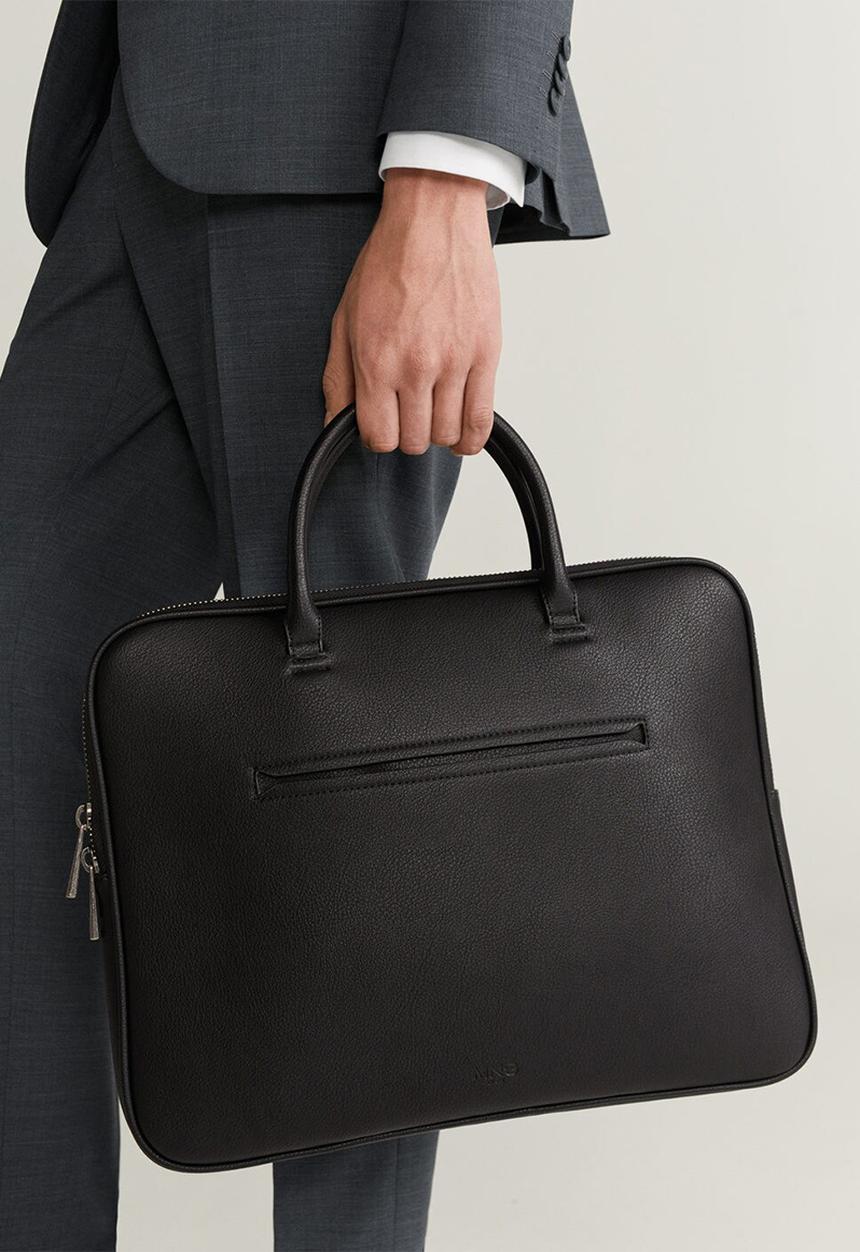 MANGO - New York flat laptop bag - black
