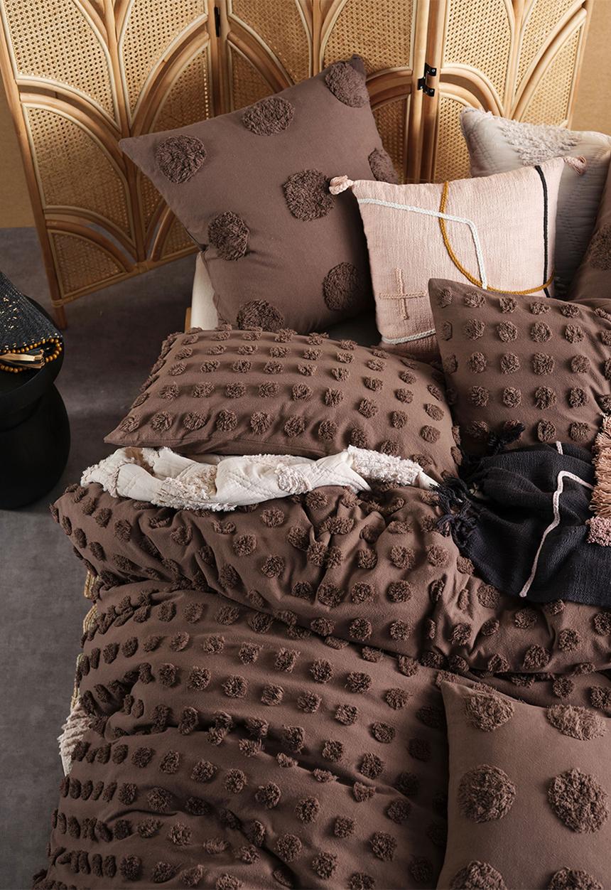 Linen House - Haze duvet cover set - mocha