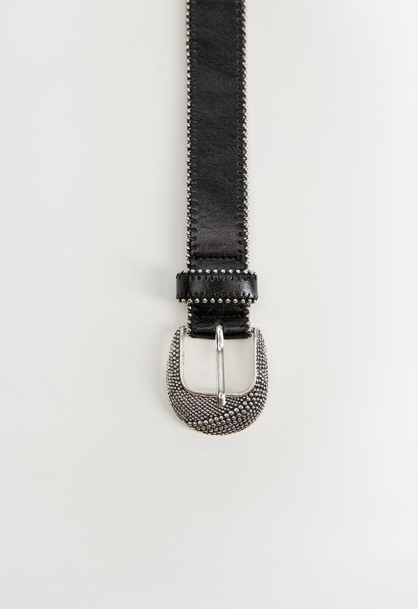 MANGO - Belt cowy - black