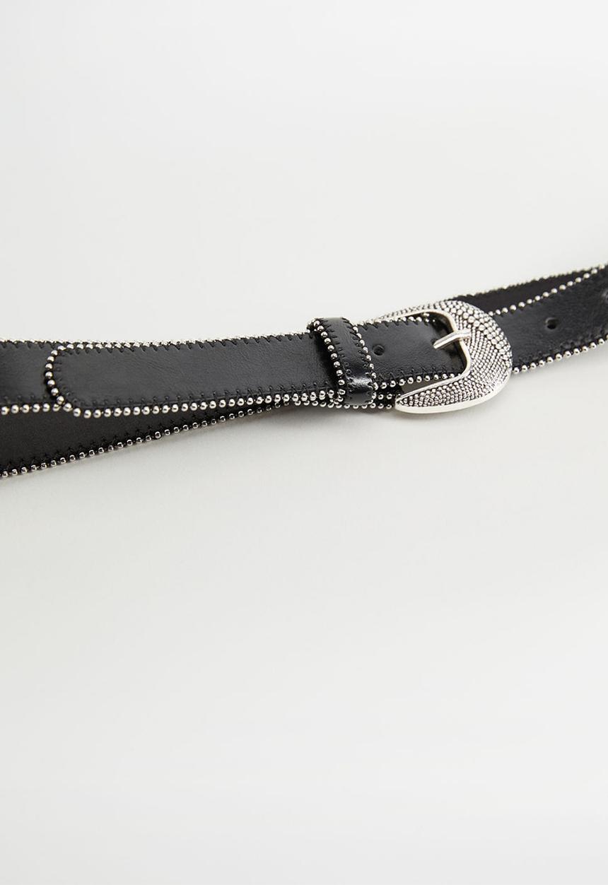 MANGO - Belt cowy - black