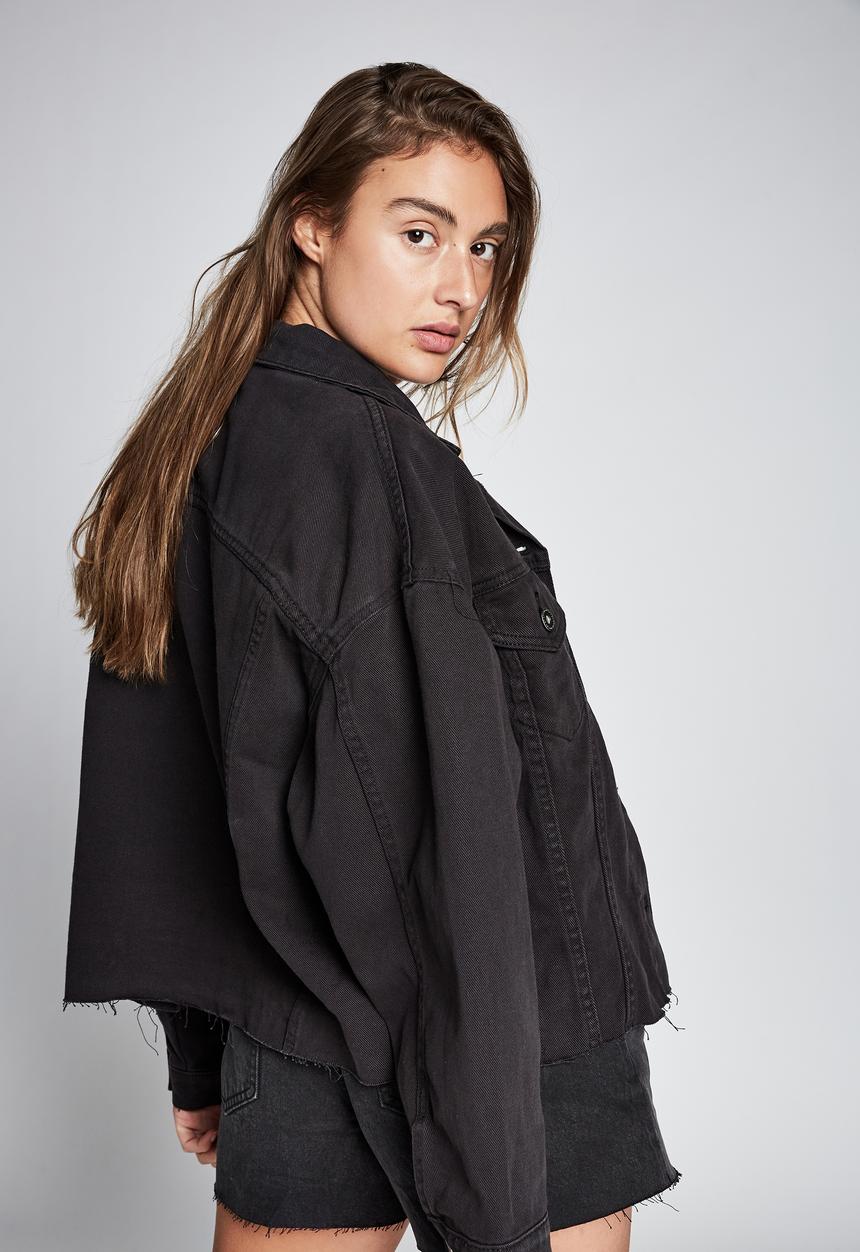 Cotton On - Oversized denim jacket - washed black