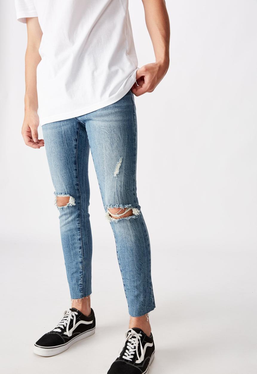 Factorie - Raw hem skinny leg jean - bright indigo