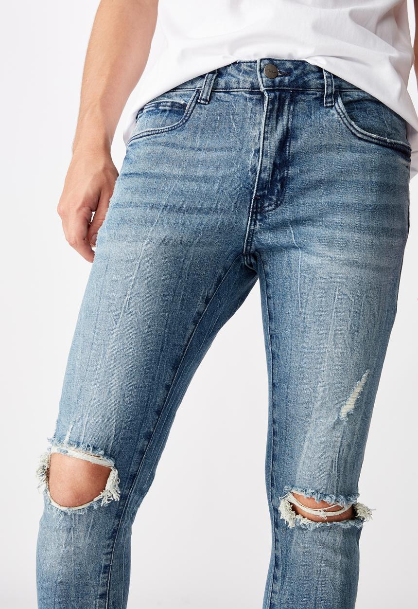 Factorie - Raw hem skinny leg jean - bright indigo