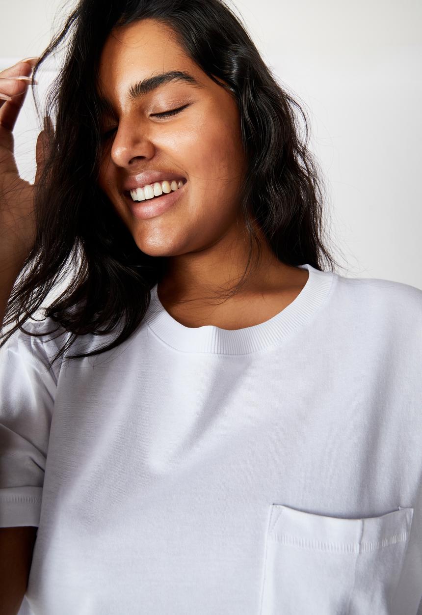 Cotton On - Curve the one boyfriend crew tee - white