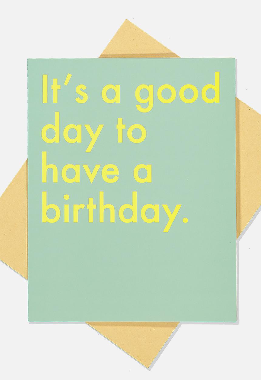 Typo - Nice birthday card -  turquoise & yellow