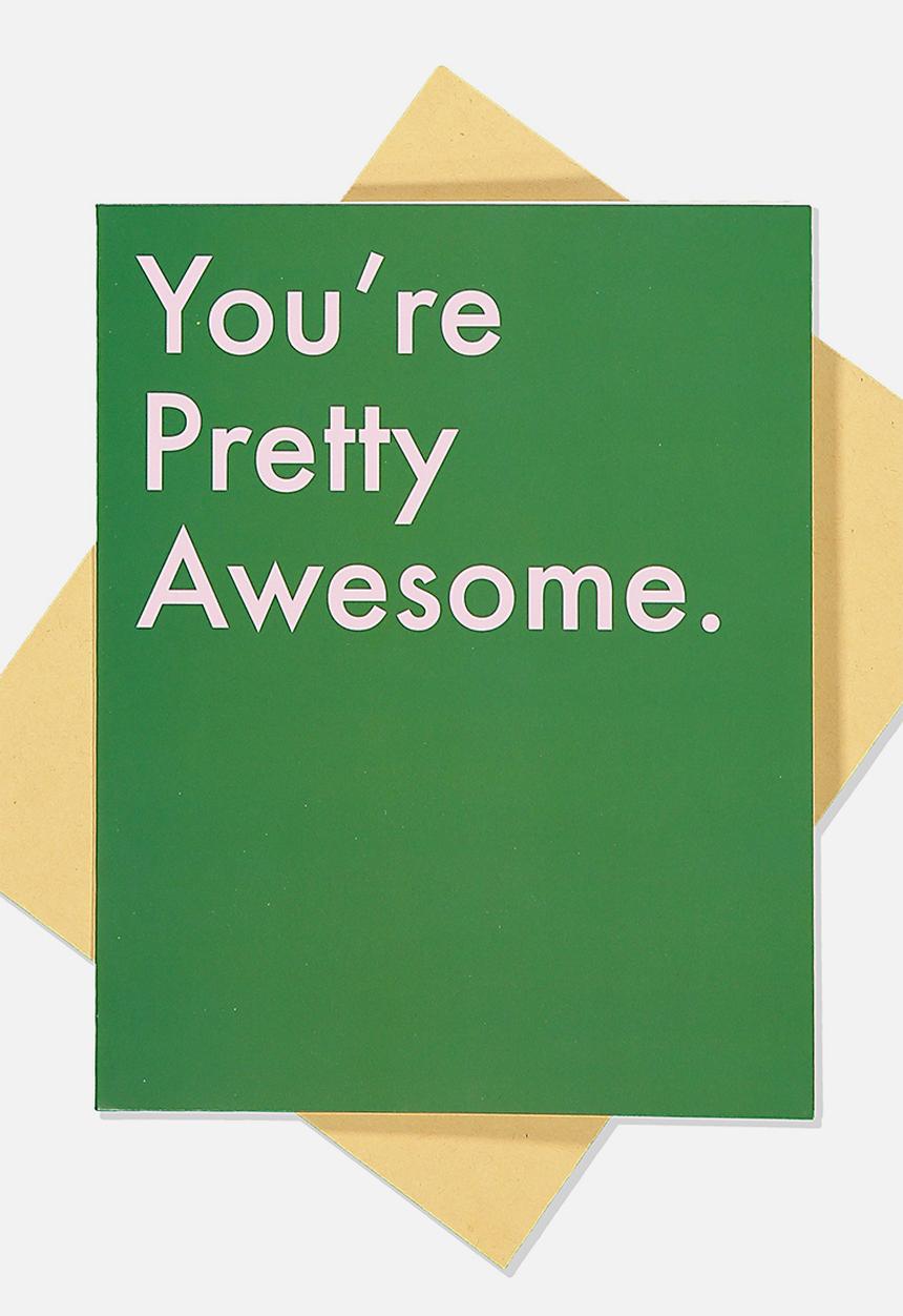 Typo - Nice birthday card - white & green 