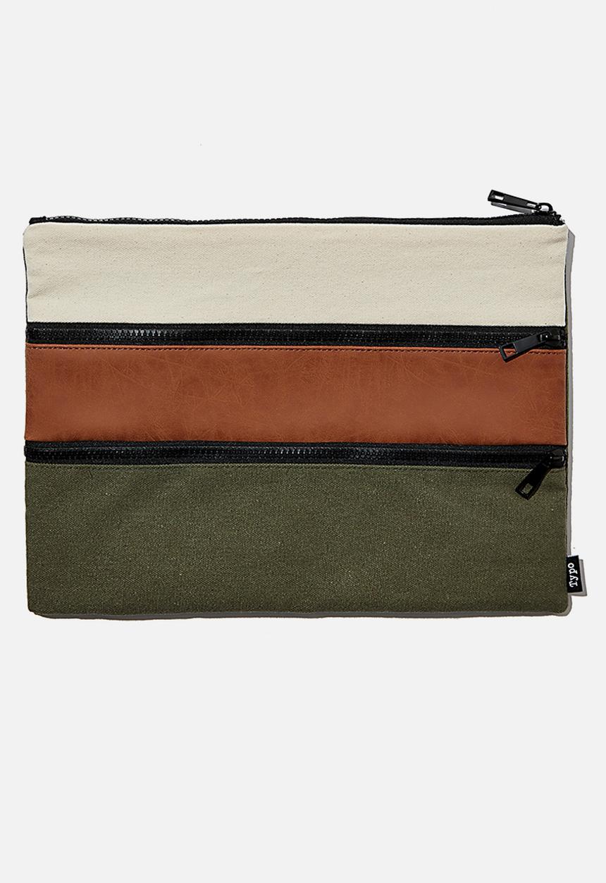 Typo - Keep it together pencil case - khaki & tan