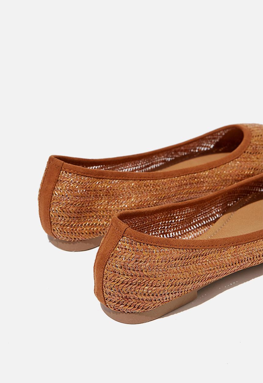 Cotton On - Essential carina square toe ballet - brown 