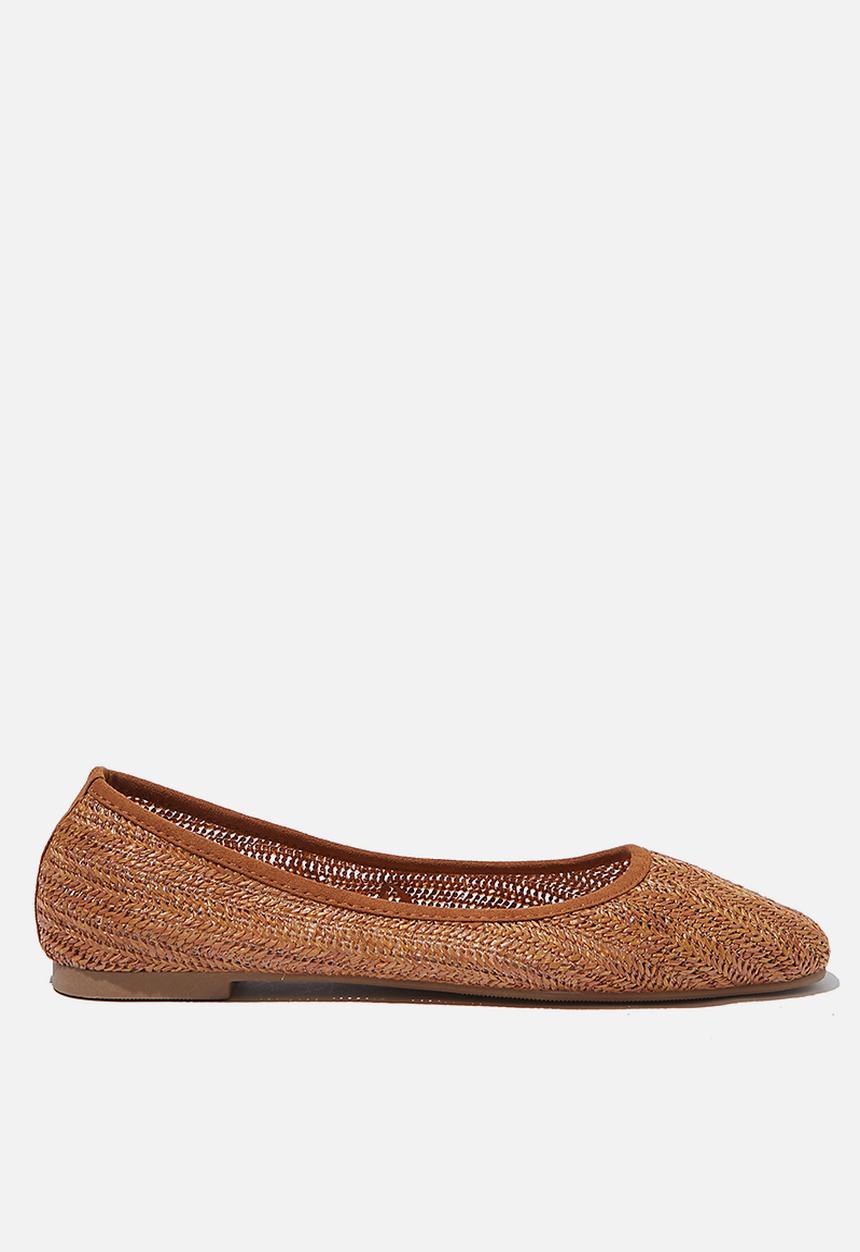 Cotton On - Essential carina square toe ballet - brown 