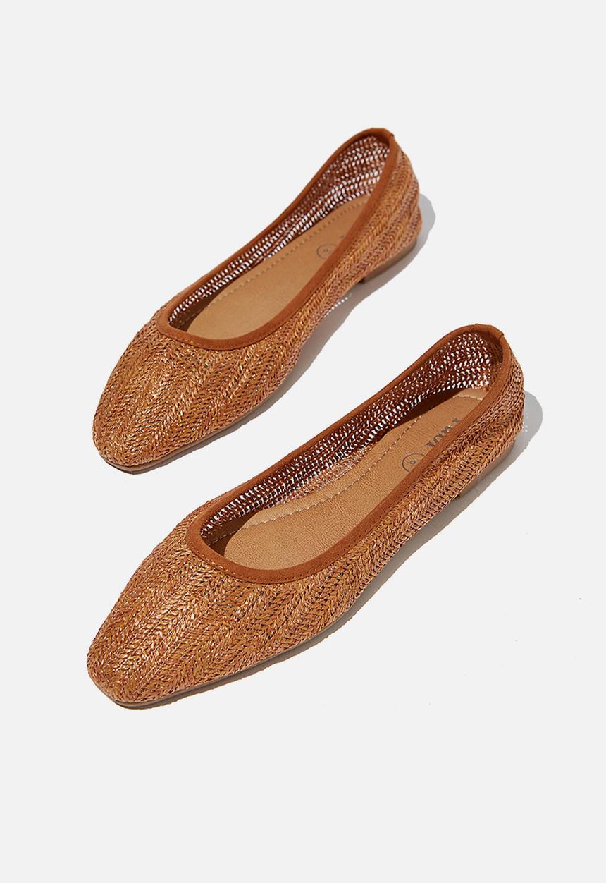 Cotton On - Essential carina square toe ballet - brown 