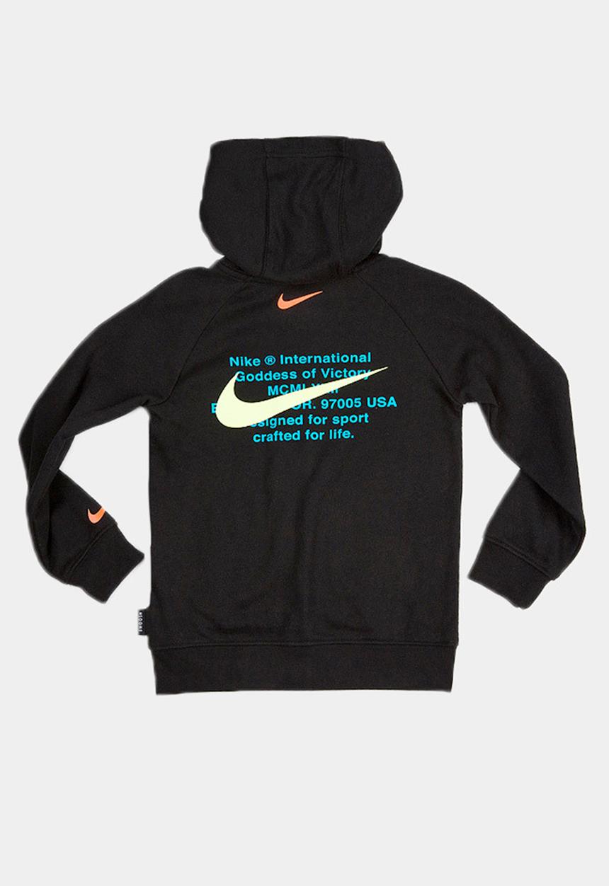Nike - Nike boys swoosh hooded full zip jacket - black 