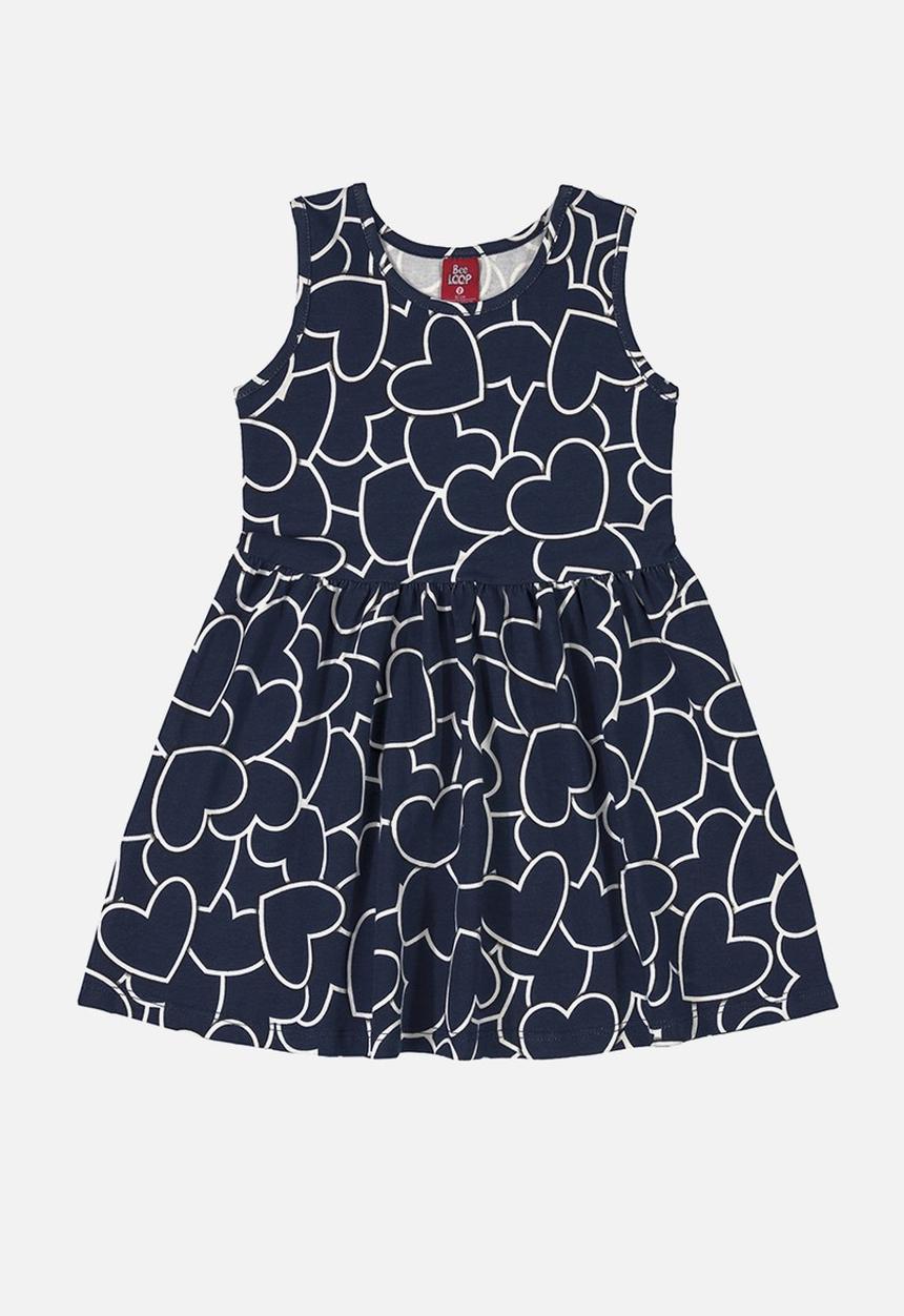 Bee Loop - Girls dress & shurg set - navy & white 