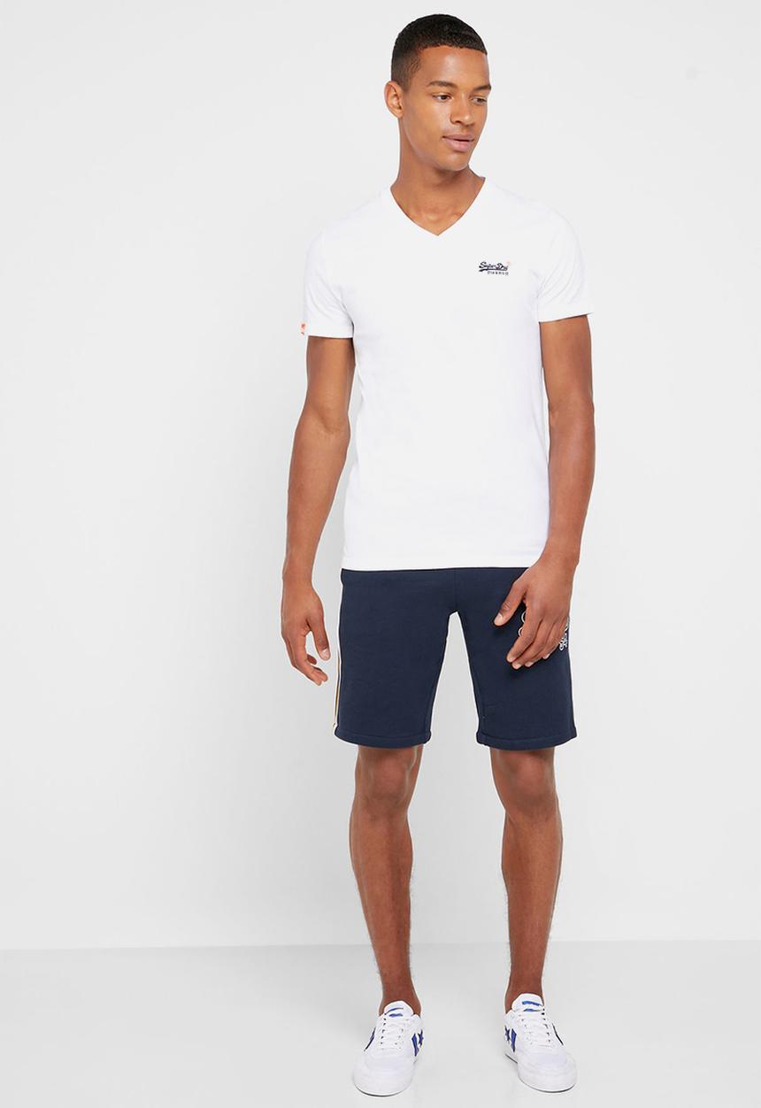 Superdry. - Orange label vintage embroidered v-neck tee - white