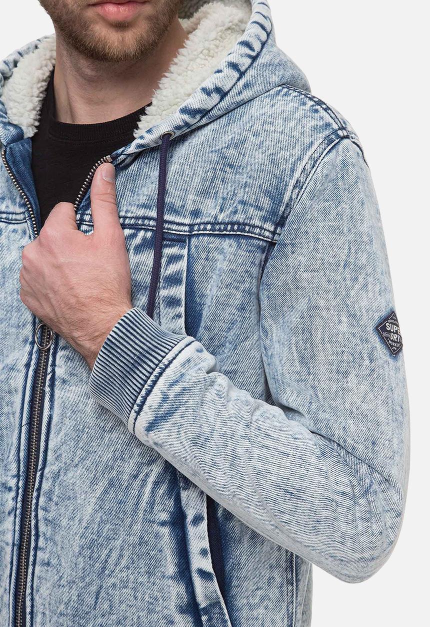 Superdry. - Hooded worker jacket - blue