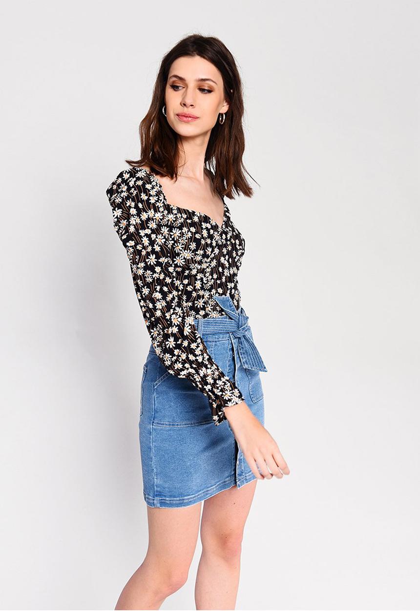 Glamorous - Petite puff sleeve blouse - black 