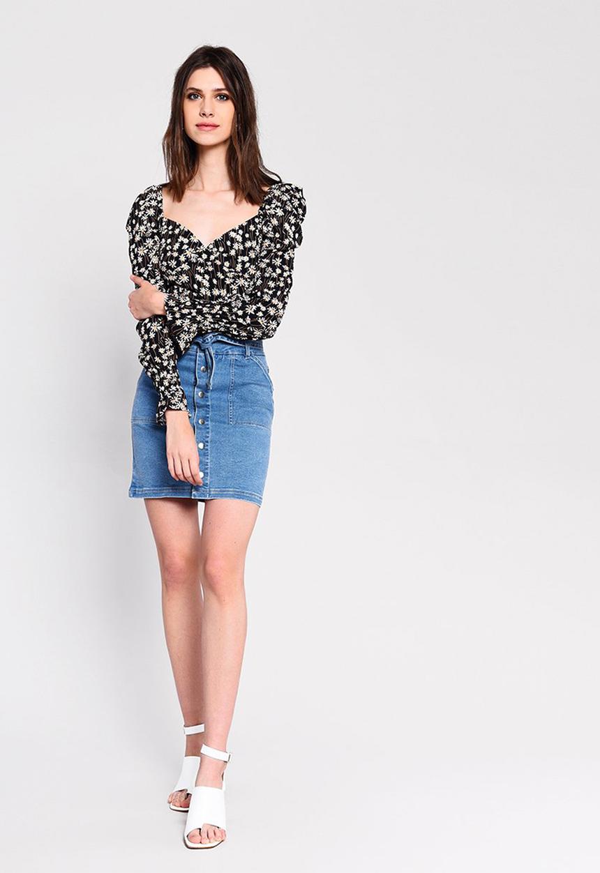 Glamorous - Petite puff sleeve blouse - black 