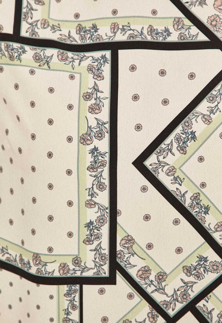Glamorous - Petite geometric flower tunic - cream