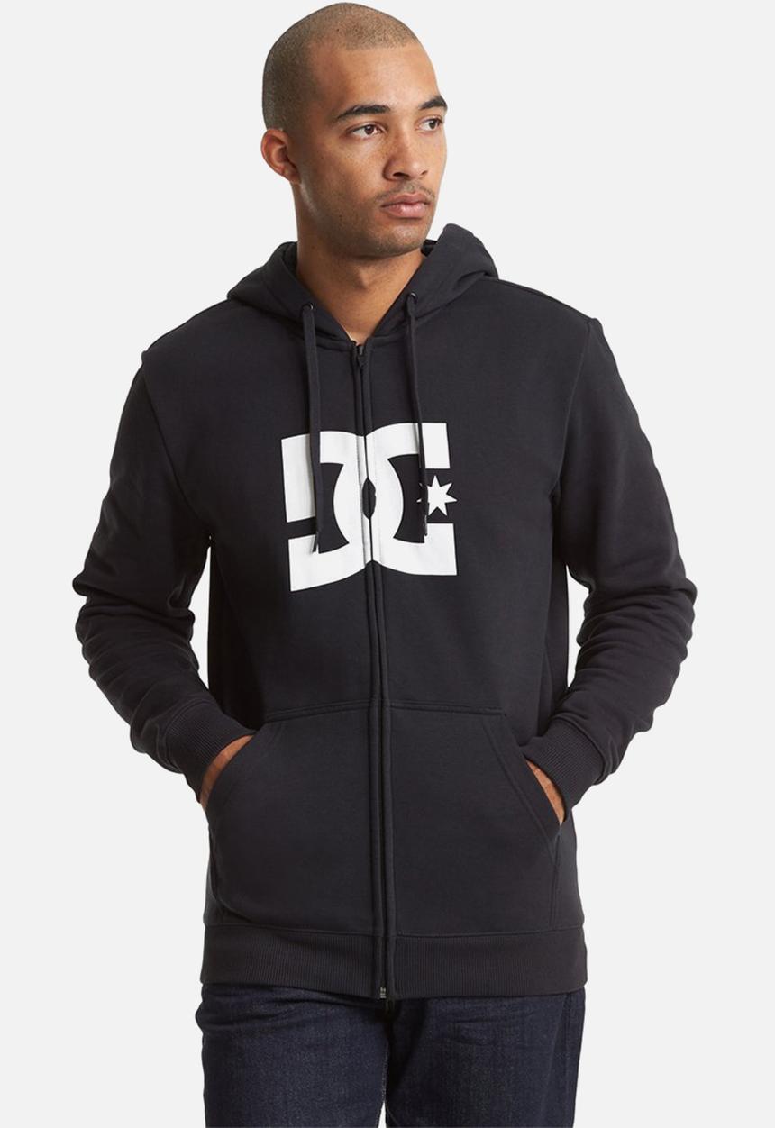 DC - Zip thru hooded sweat - black