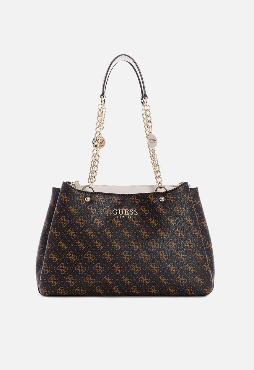 GUESS - Lorenna girlfriend satchel - brown & neutral