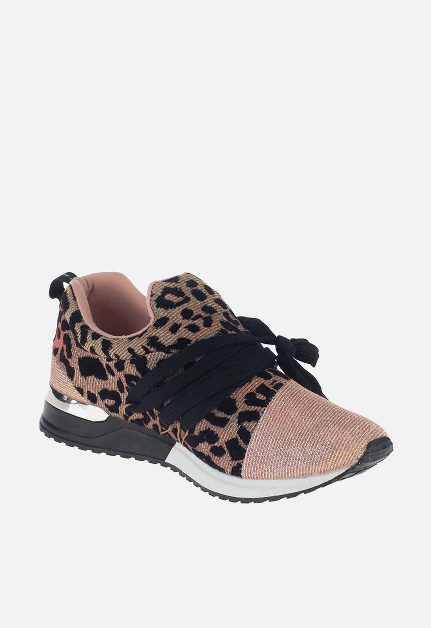 SISSY BOY - Creeper animal print sneaker - rose gold