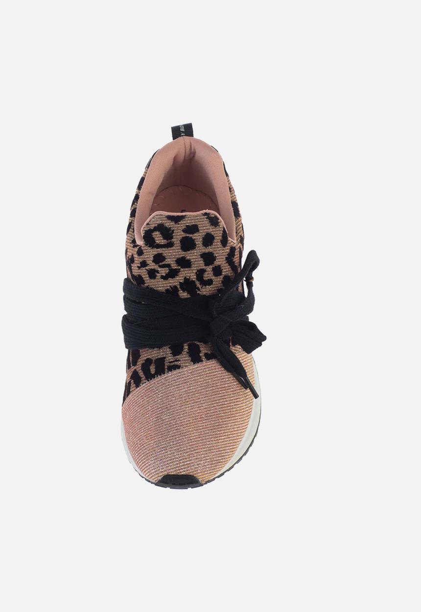 SISSY BOY - Creeper animal print sneaker - rose gold