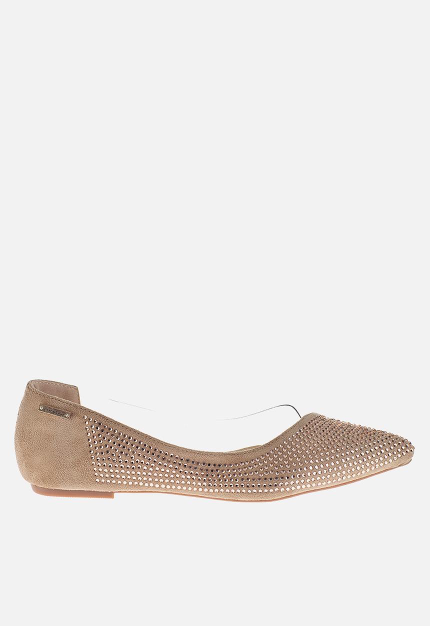 SISSY BOY - Daily flirt bling & patent pump - nude