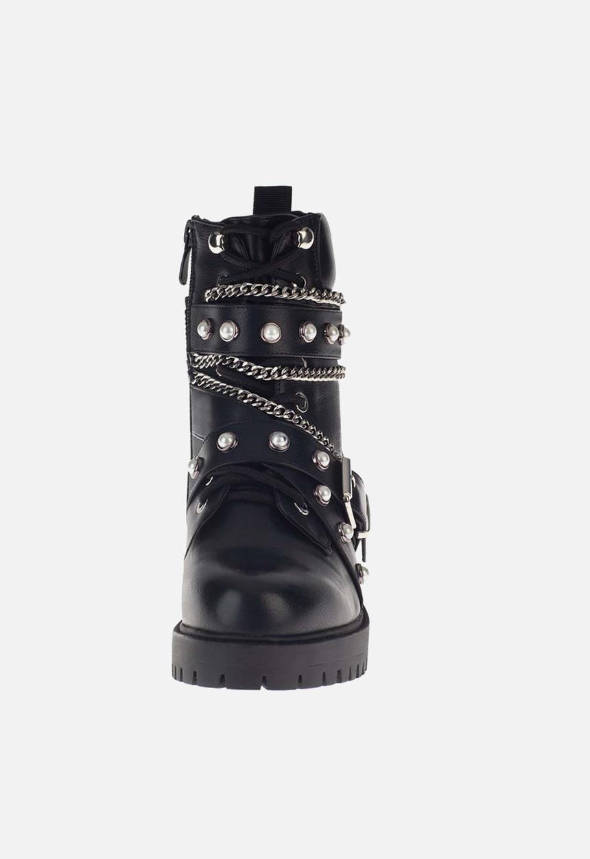 SISSY BOY - Chained up utility boot - black