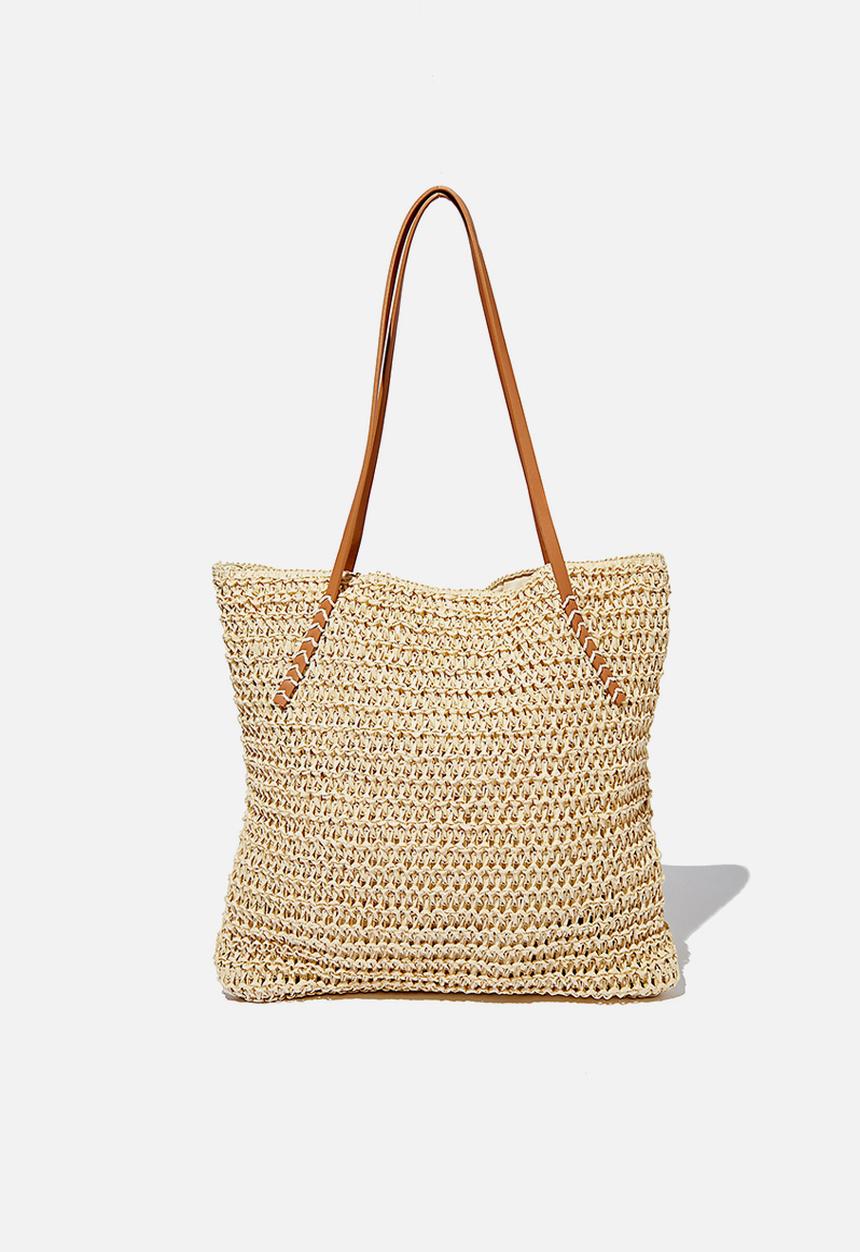 Rubi - Woven tote bag  - beige