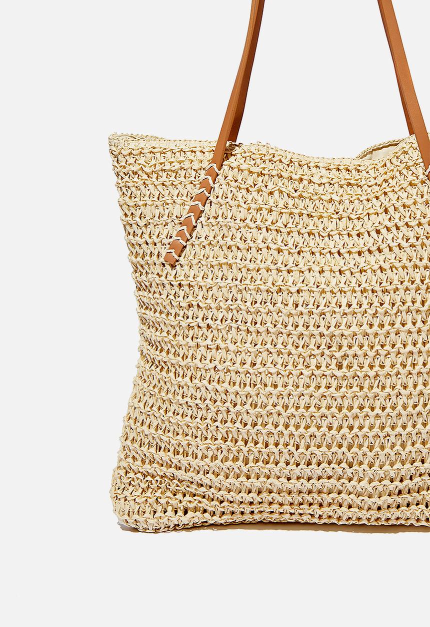 Rubi - Woven tote bag  - beige