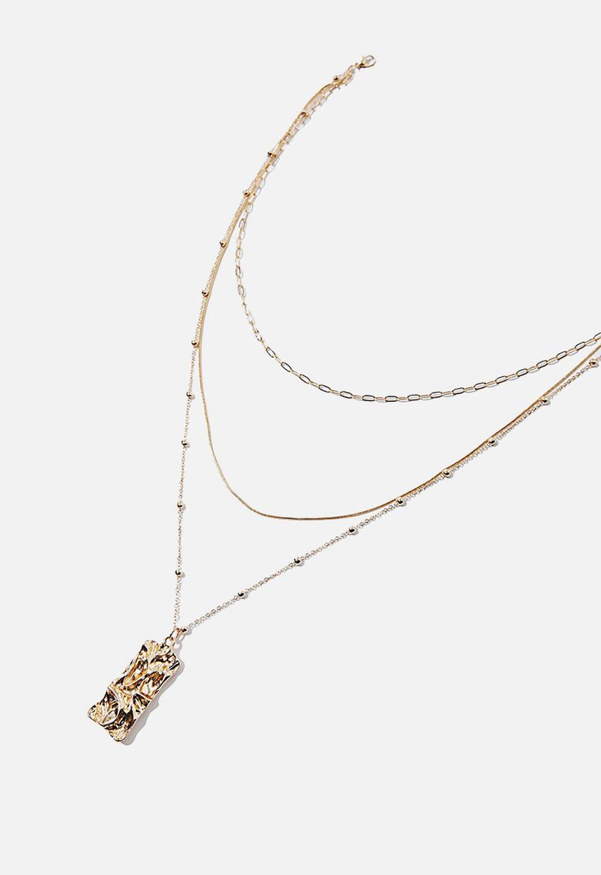 Rubi - Molten pendant satellite chain treasures necklace - gold