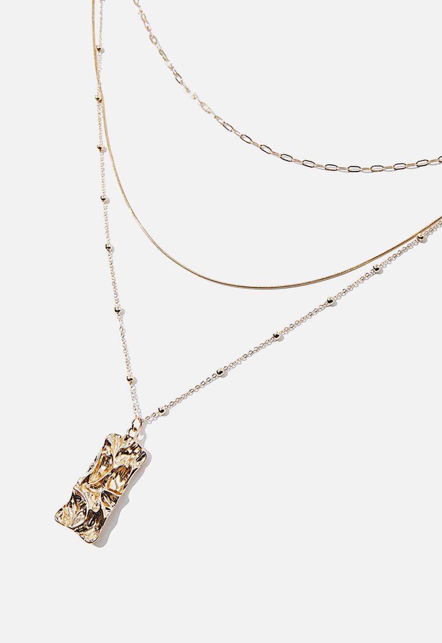 Rubi - Molten pendant satellite chain treasures necklace - gold