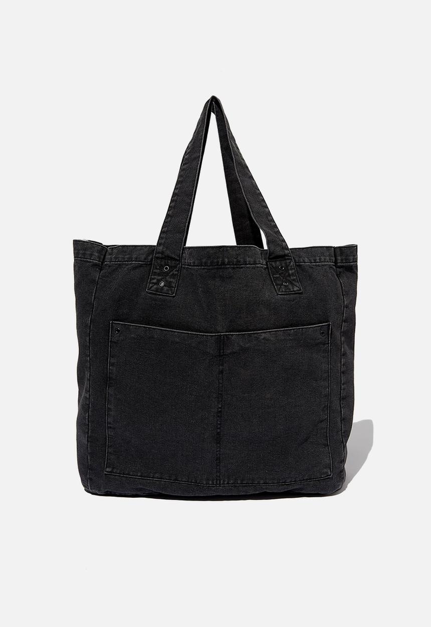 Rubi - Max washed weekend tote bag - black