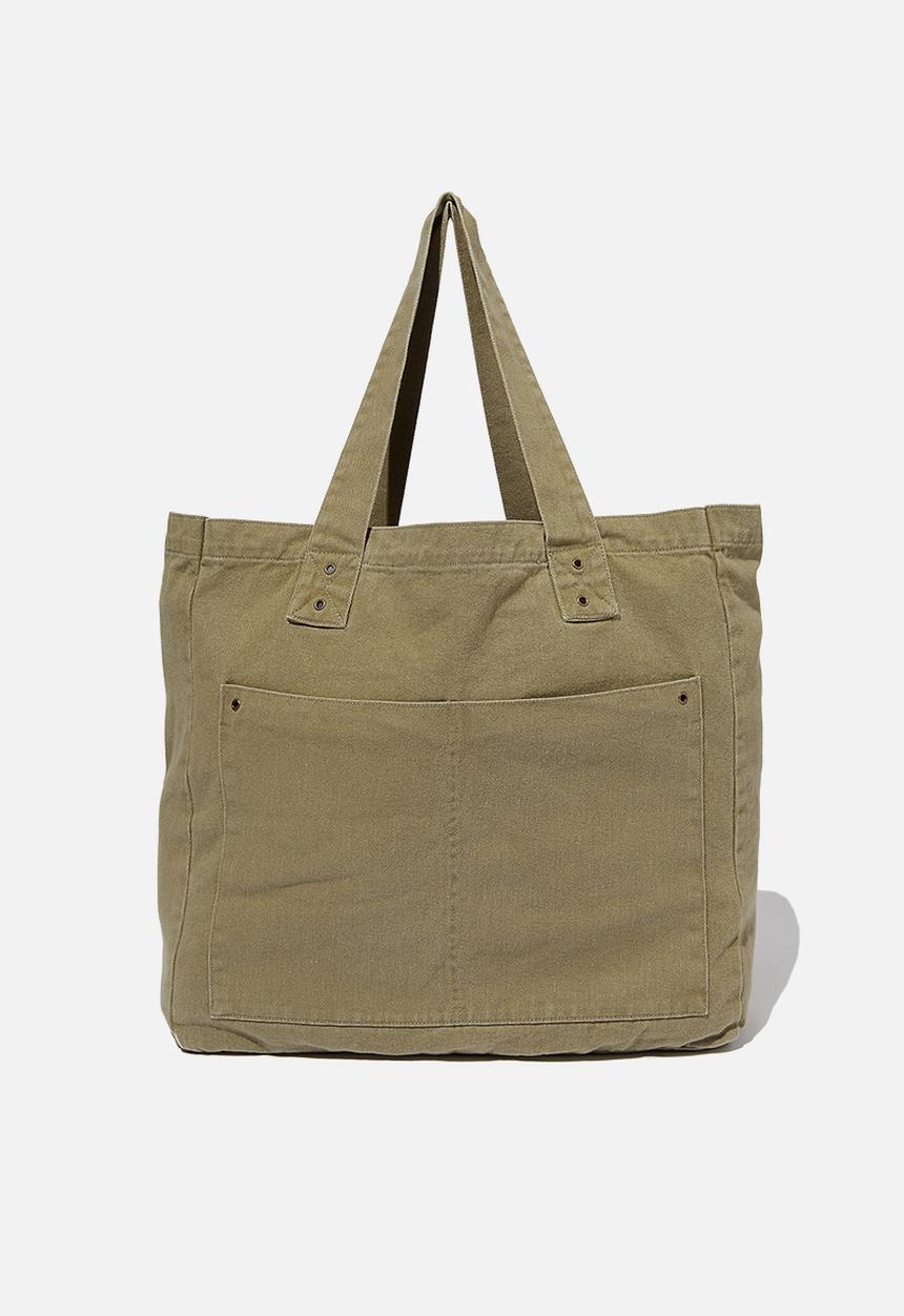 Rubi - Max washed weekend tote bag - khaki