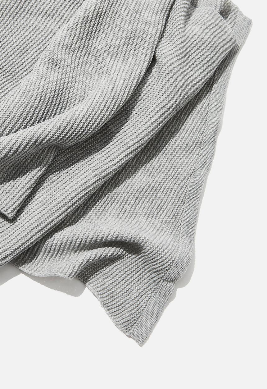 Rubi - Rebecca rib knit scarf - grey 