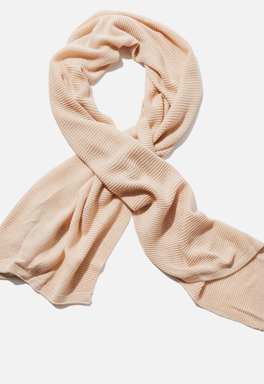 Rubi - Rebecca rib knit scarf - oat 