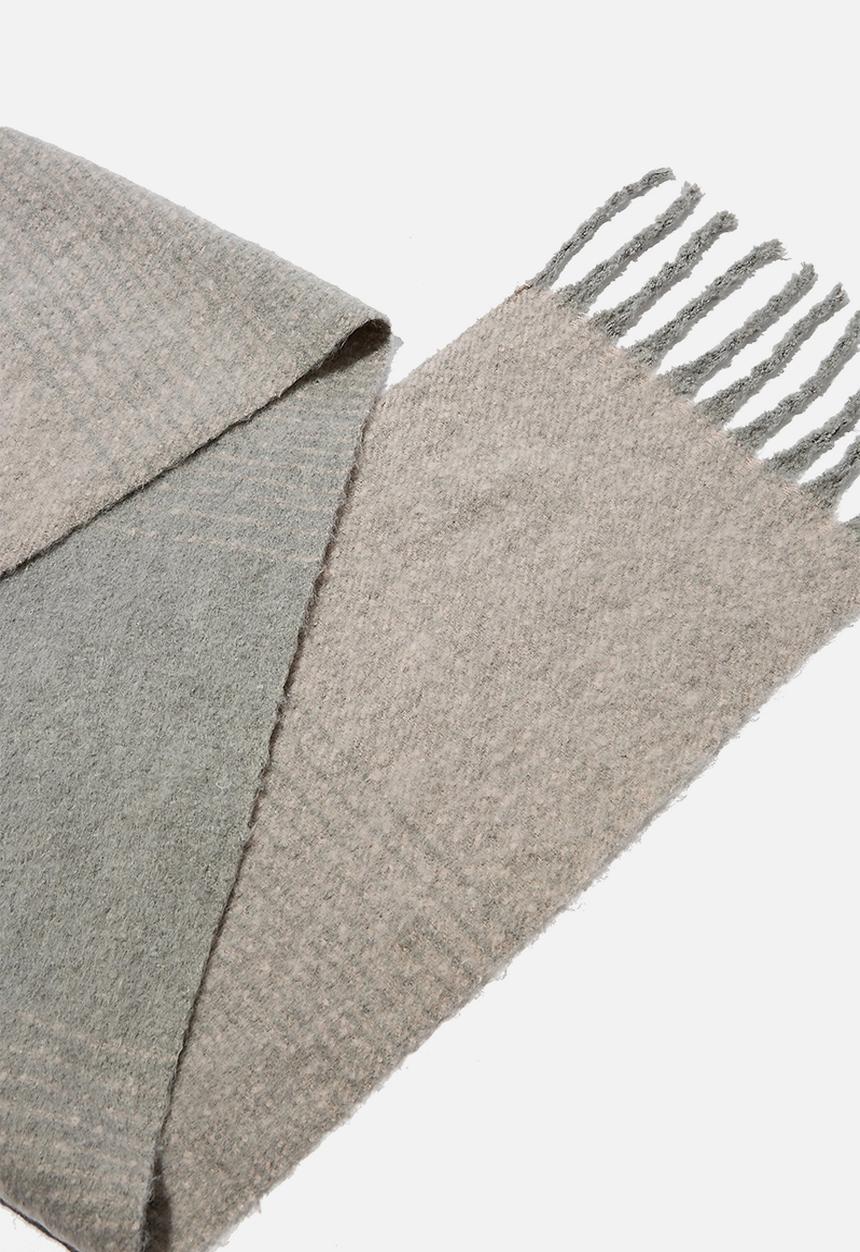 Rubi - Pippa brushed tassel scarf - grey & rose 