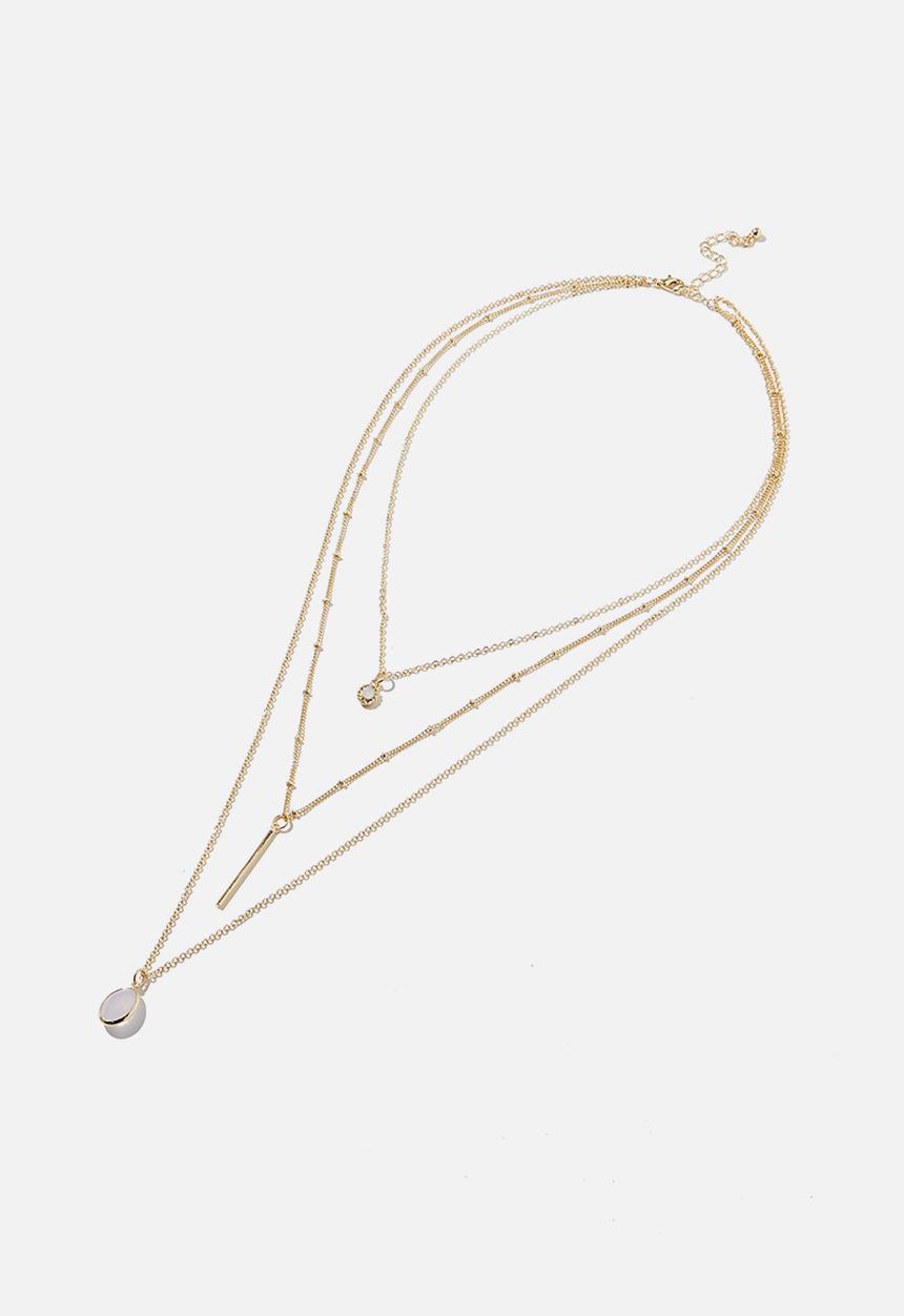 Rubi - Layered stones treasures necklace  - gold