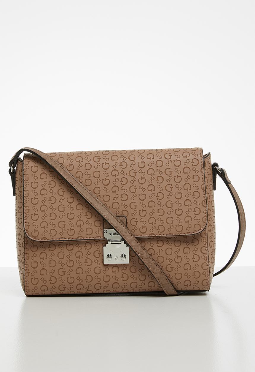 GUESS - Hutton crossbody flap - neutral