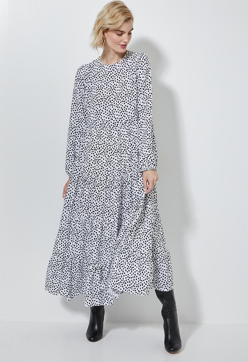 Superbalist - Tiered dress - black & white 