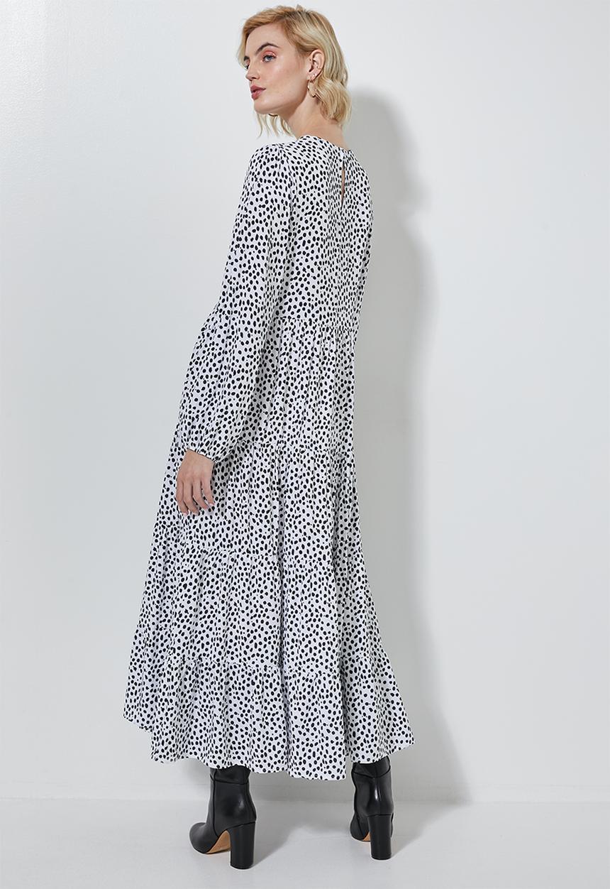Superbalist - Tiered dress - black & white 