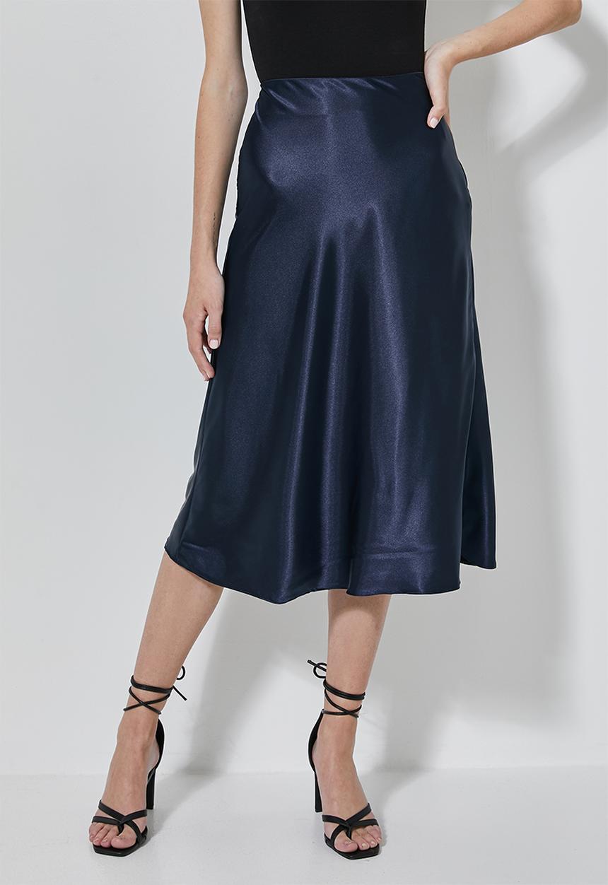 Superbalist - Bias midi slip skirt - navy