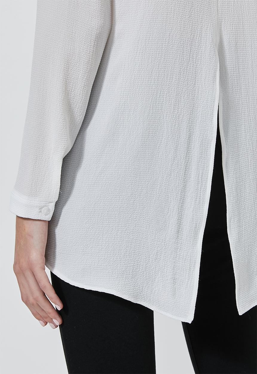 Superbalist - Longline high neck blouse with zip detail - white