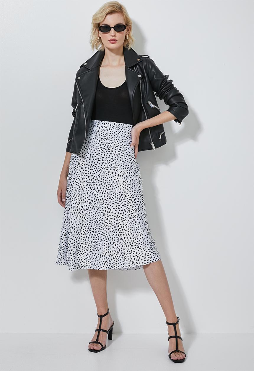 Superbalist - Bias midi slip skirt - black & white