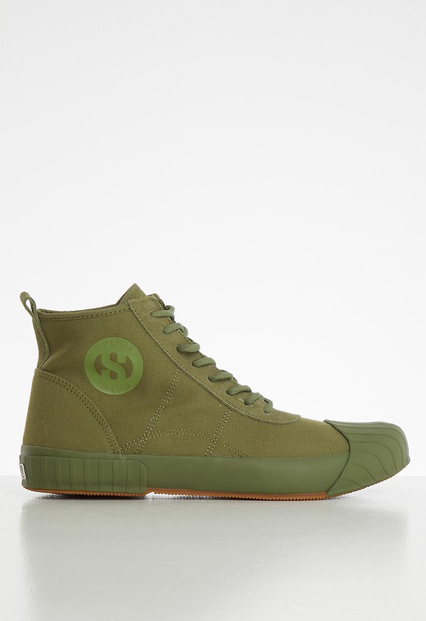 SUPERGA - 228 Cotu canvas logo boot - full green cap olive