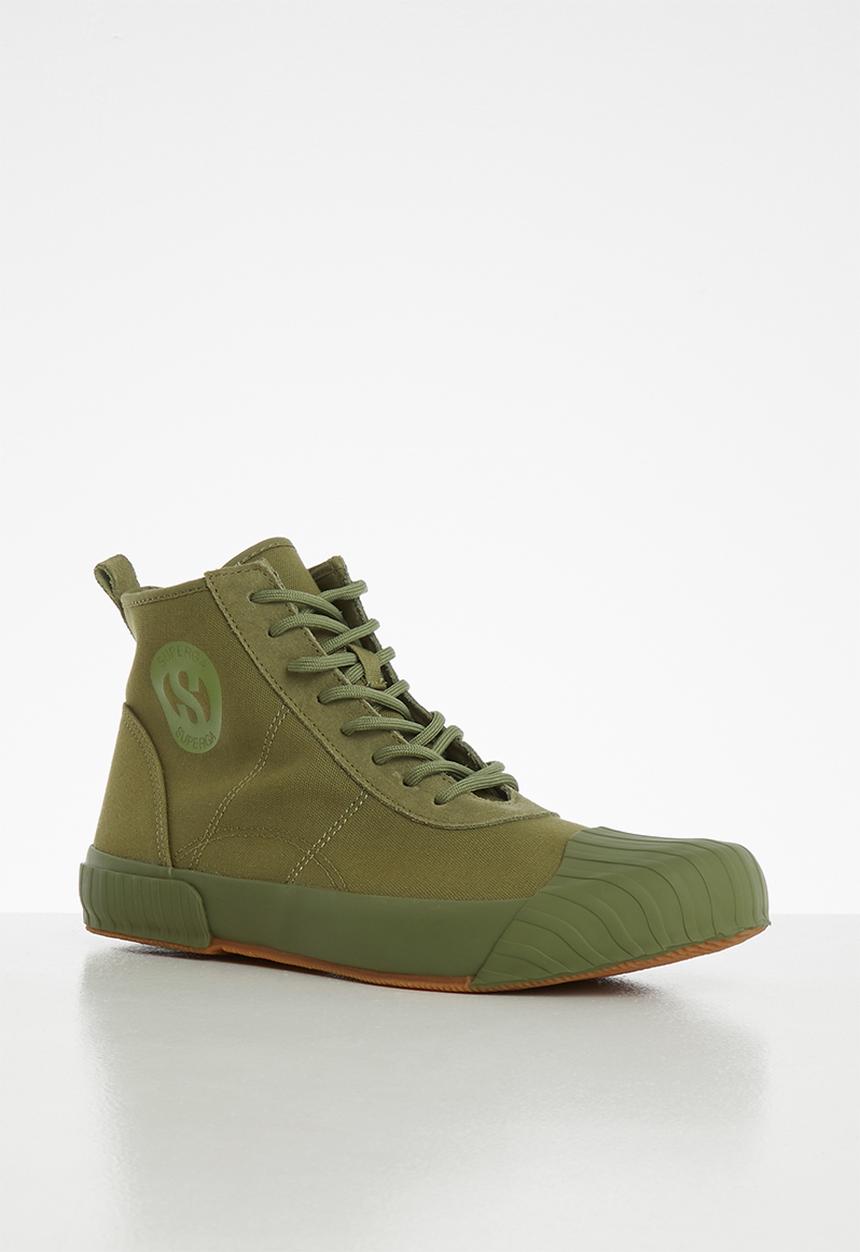 SUPERGA - 228 Cotu canvas logo boot - full green cap olive