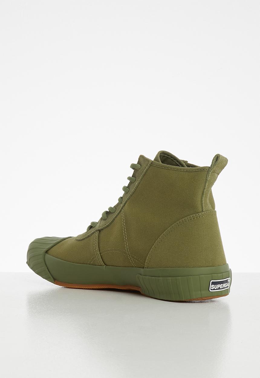 SUPERGA - 228 Cotu canvas logo boot - full green cap olive