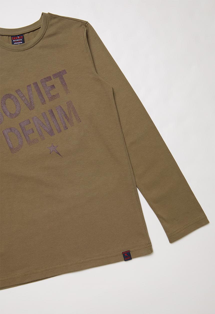 SOVIET - Blake long sleeve logo tee - brown