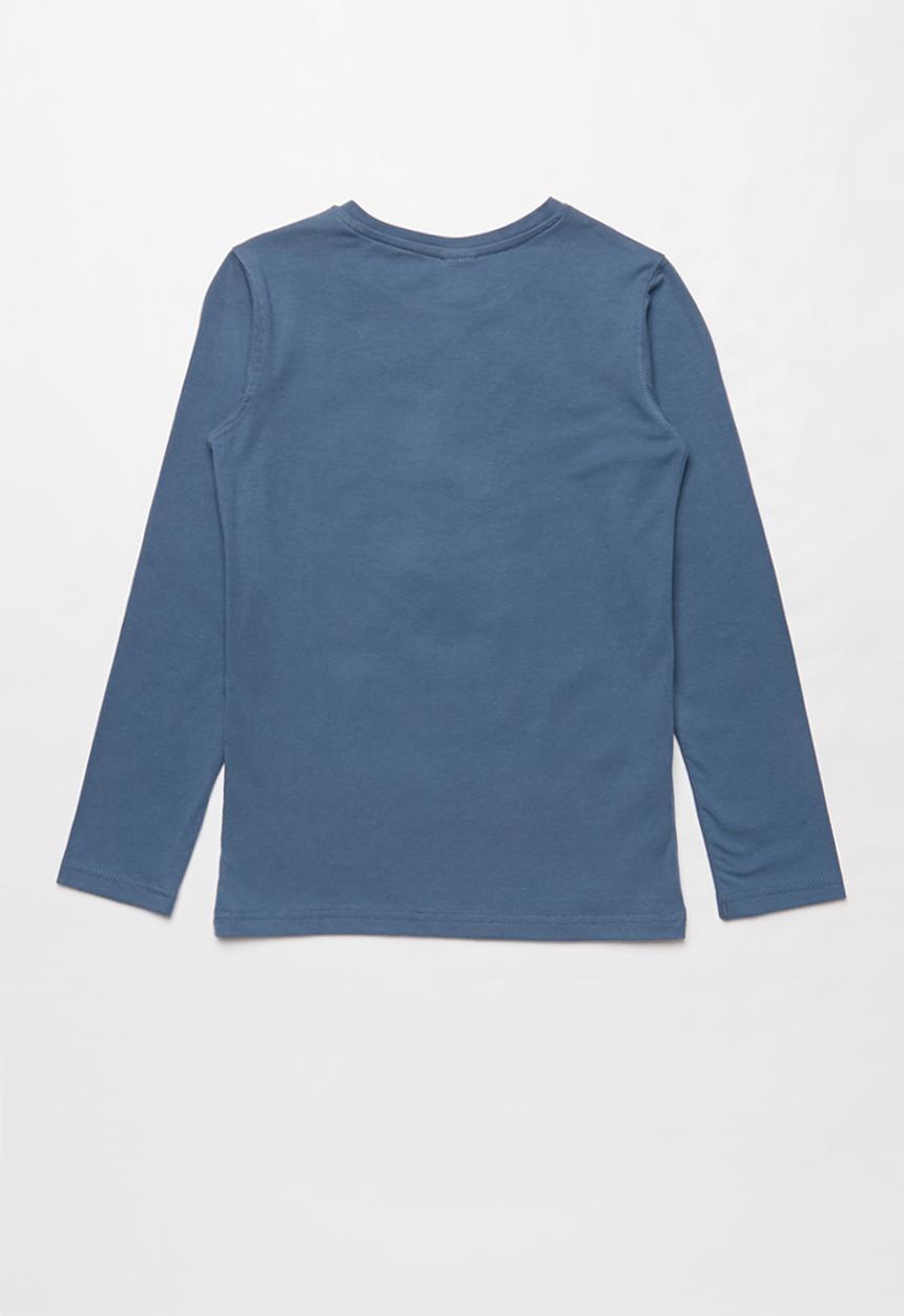 SOVIET - Boone long sleeve logo tee - blue
